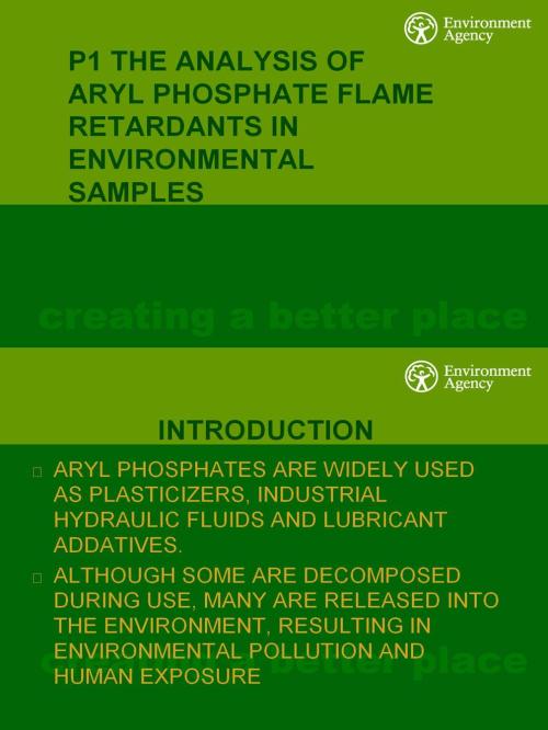 The analysis of aryl phosphate flame retardants in environmental samples